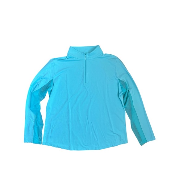 IBKUL Solid Long Sleeve Quarter Zip Top Seafoam Women’s Size XL UPF 50+ - Picture 9 of 11